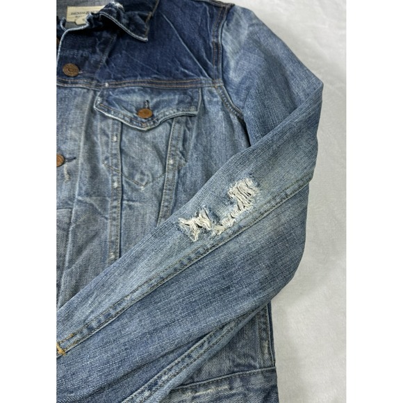 Ralph Lauren Denim & Supply Distressed Rip & Jean Jacket Womens Medium 2 Tone - Picture 4 of 16